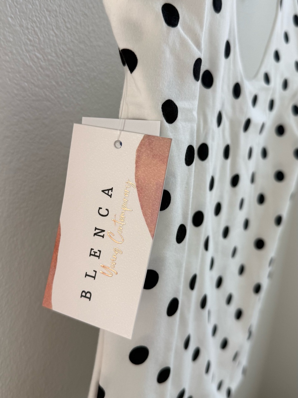 NWT Blenca Polka Dot Halter Tank Top Women’s Medium Retro Chic Summer Top - Picture 4 of 5